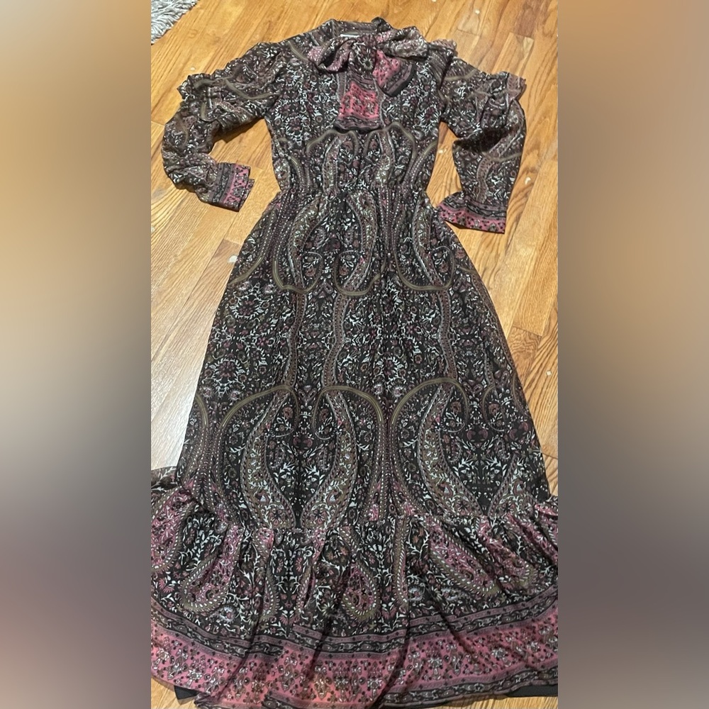 Silk tie neck maxi by Walter Baker